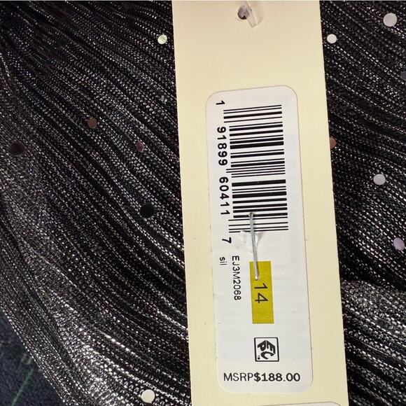 Eliza J Women's Metallic Tie-Waist Halter Jumpsuit Silver Sz 14 NWT - Picture 6 of 9